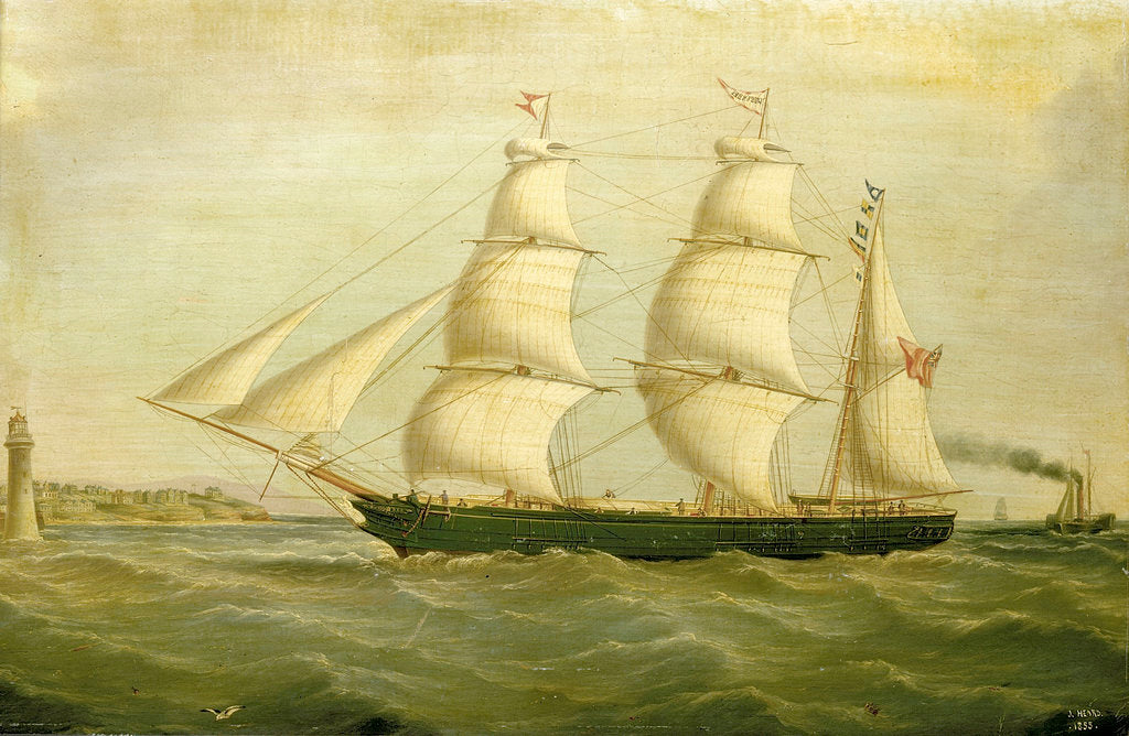 Detail of The barque 'Queen Bee' by Joseph Heard
