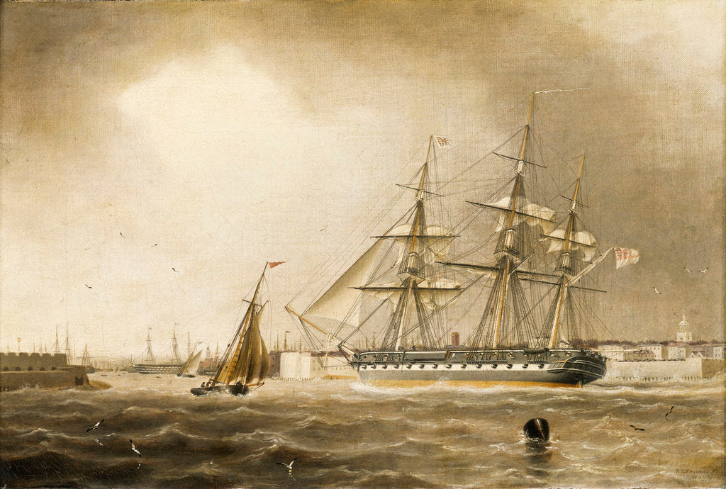 Detail of HMS 'Raleigh' by Robert Strickland Thomas