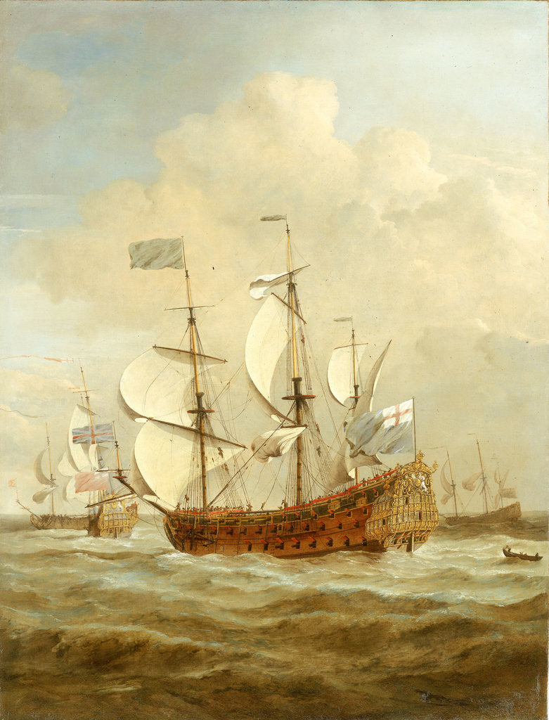 Detail of HMS 'Saint Andrew' at Sea in a moderate breeze by Willem Van de Velde the Younger