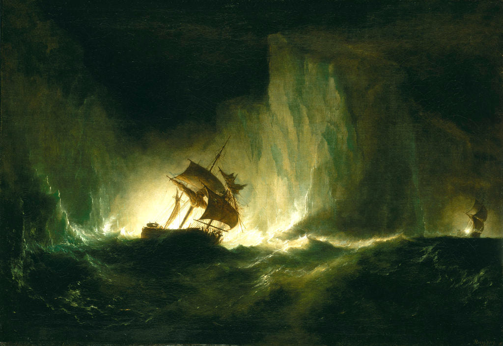 Detail of HMS 'Erebus' passing through the chain of bergs, 1842 by Richard Brydges Beechey