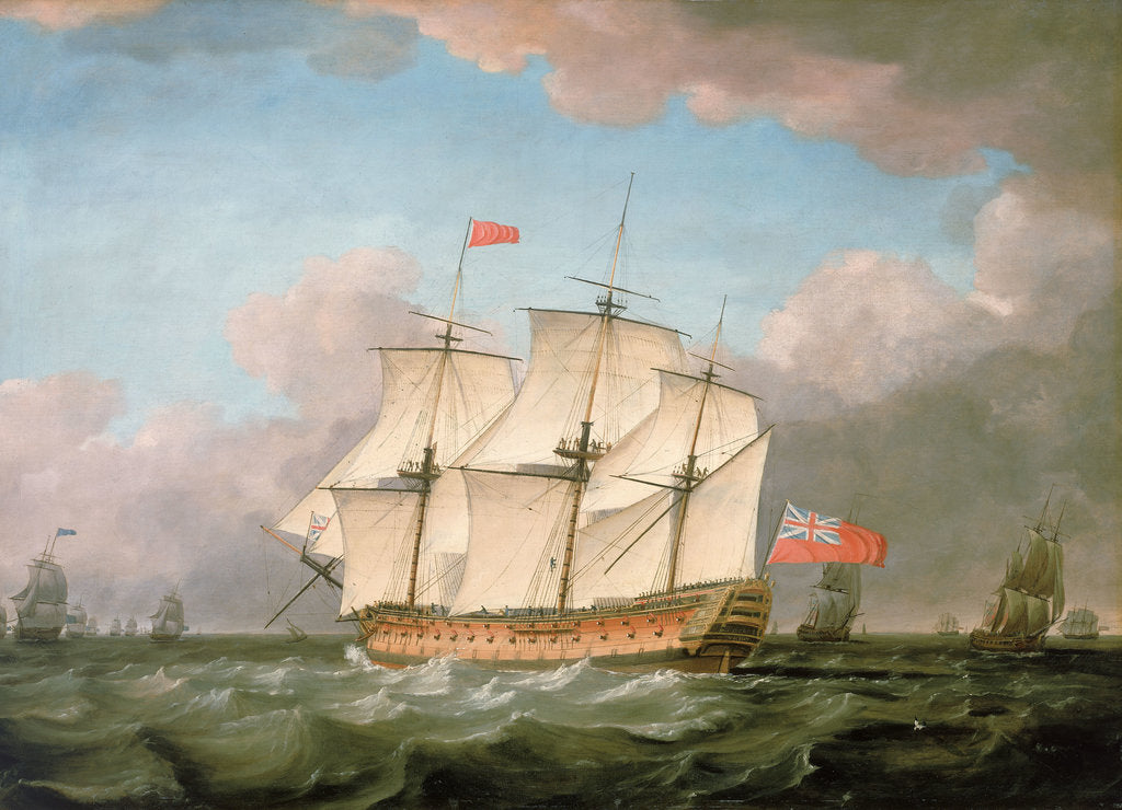 Detail of The 'Victory' leaving the Channel in 1793 by Monamy Swaine