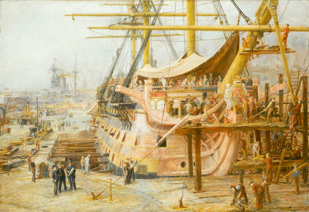 Detail of The restoration of HMS 'Victory' by William Lionel Wyllie