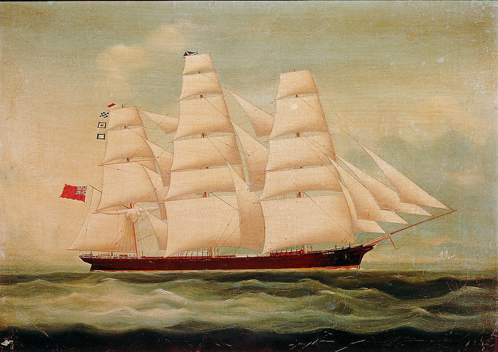 Detail of The ship 'Windhover' by British School