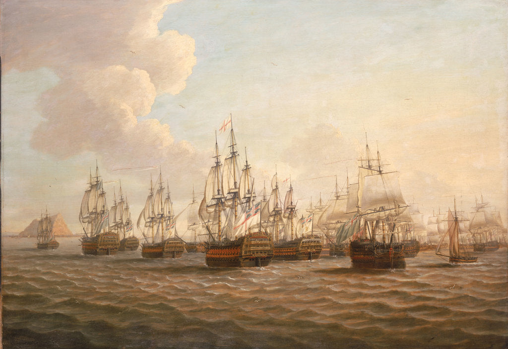 Detail of Rodney's fleet taking in prizes after the Moonlight Battle, 16 January 1780 by Dominic Serres the Elder