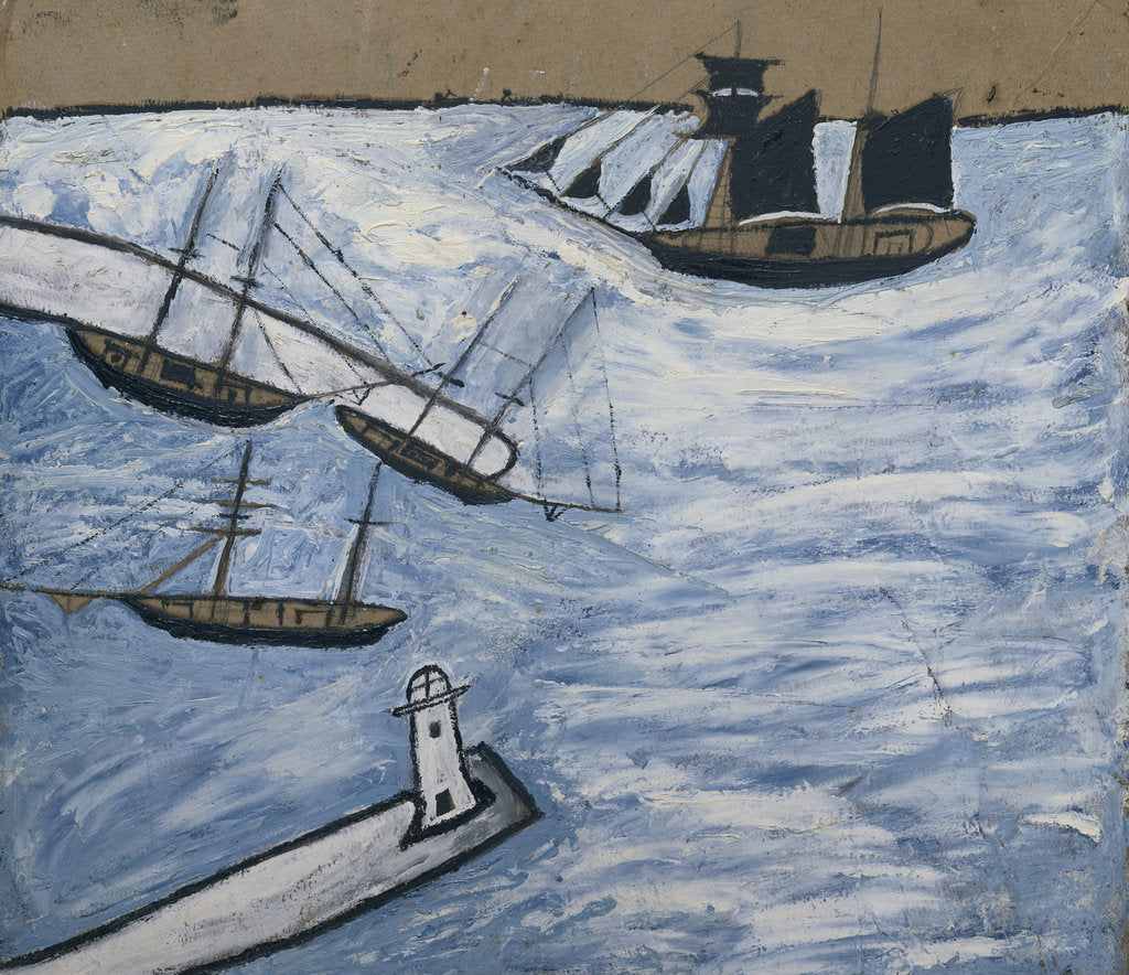 Detail of St Ives Harbour, Cornwall by Alfred Wallis