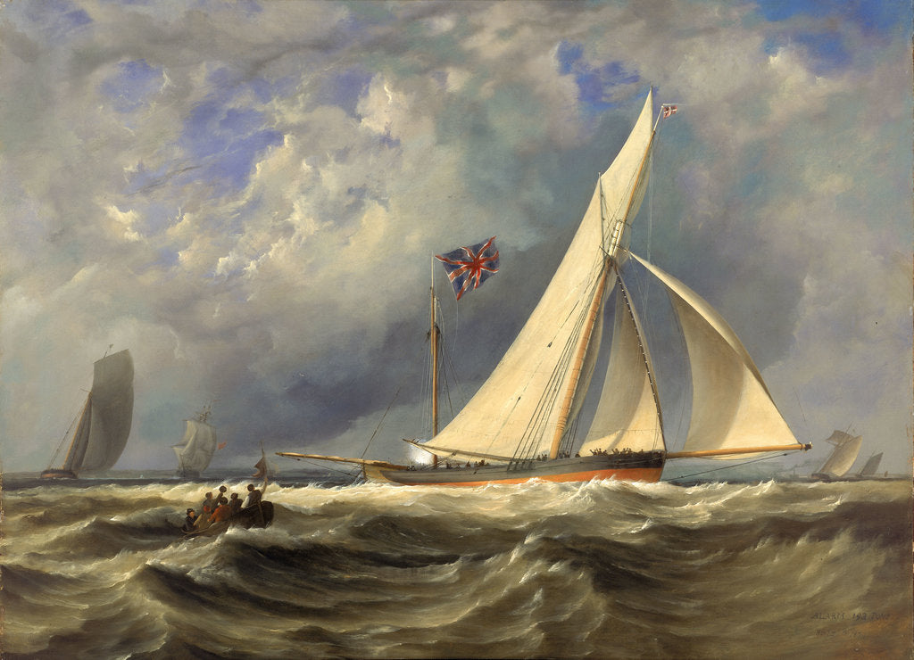 Detail of The 193 ton yacht 'Alarm' in a light swell by JM Gilbert