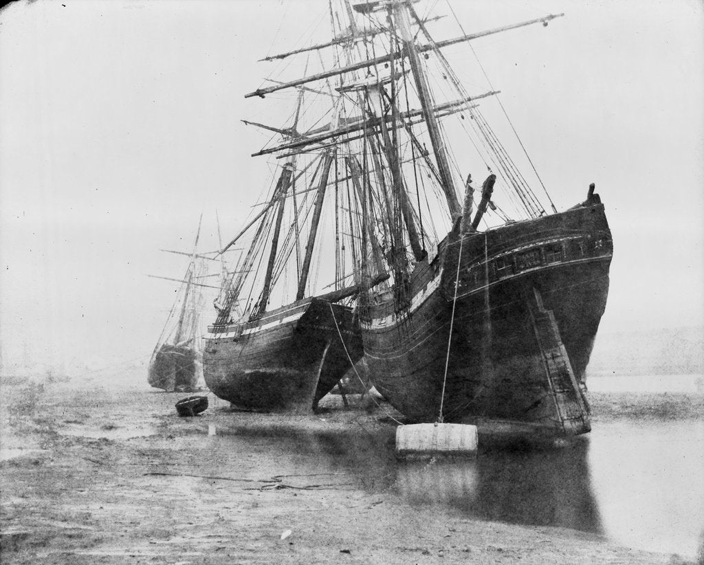Detail of 'Mary of St Ives' and unidentified vessel at mooring, Swansea by unknown