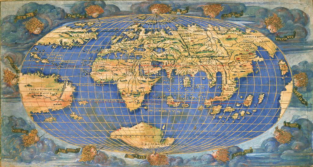 Detail of Planisphere world map by Francesco Rosselli, around 1508 by Francesco Rosselli