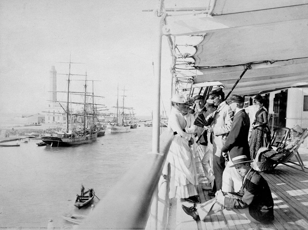 Detail of Deck scene, Port Said, onboard the RMS 'Orizaba' (1886) by unknown