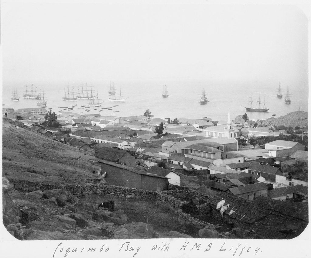 Detail of Coquimbo Bay with HMS 'Liffey' by unknown