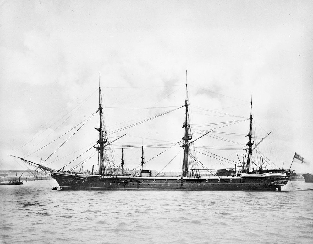 Detail of Photograph of the 'Volage' with her funnel down by unknown