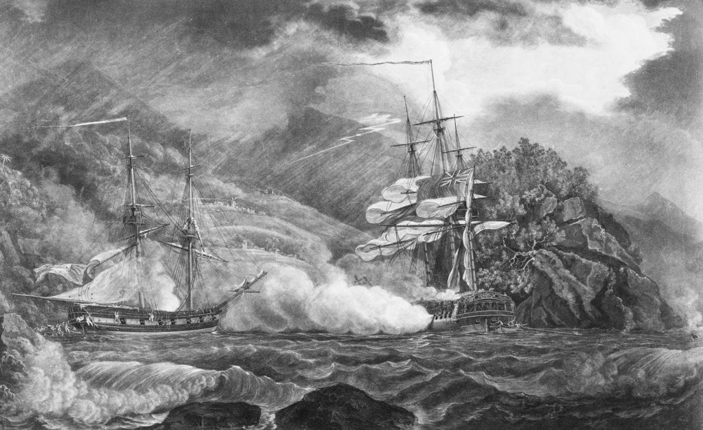 Detail of HMS 'Mermaid' at Granada, 10 October 1795 by Nicholas Pocock