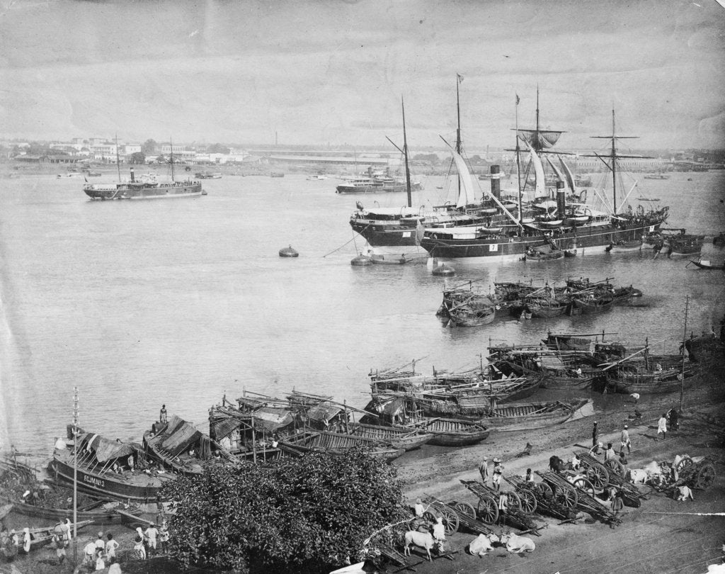 Detail of The port of Calcutta, circa 1870 by unknown