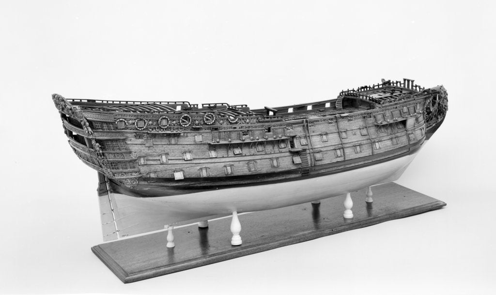 Detail of Full hull model of the 'Britannia' (1719), a 100-gun three-decker, first-rate ship of the line by Unknown