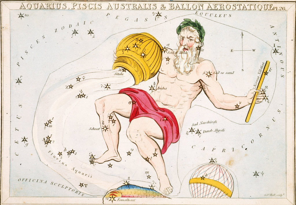 Detail of Constellation card, Urania's mirror by Sidney Hall
