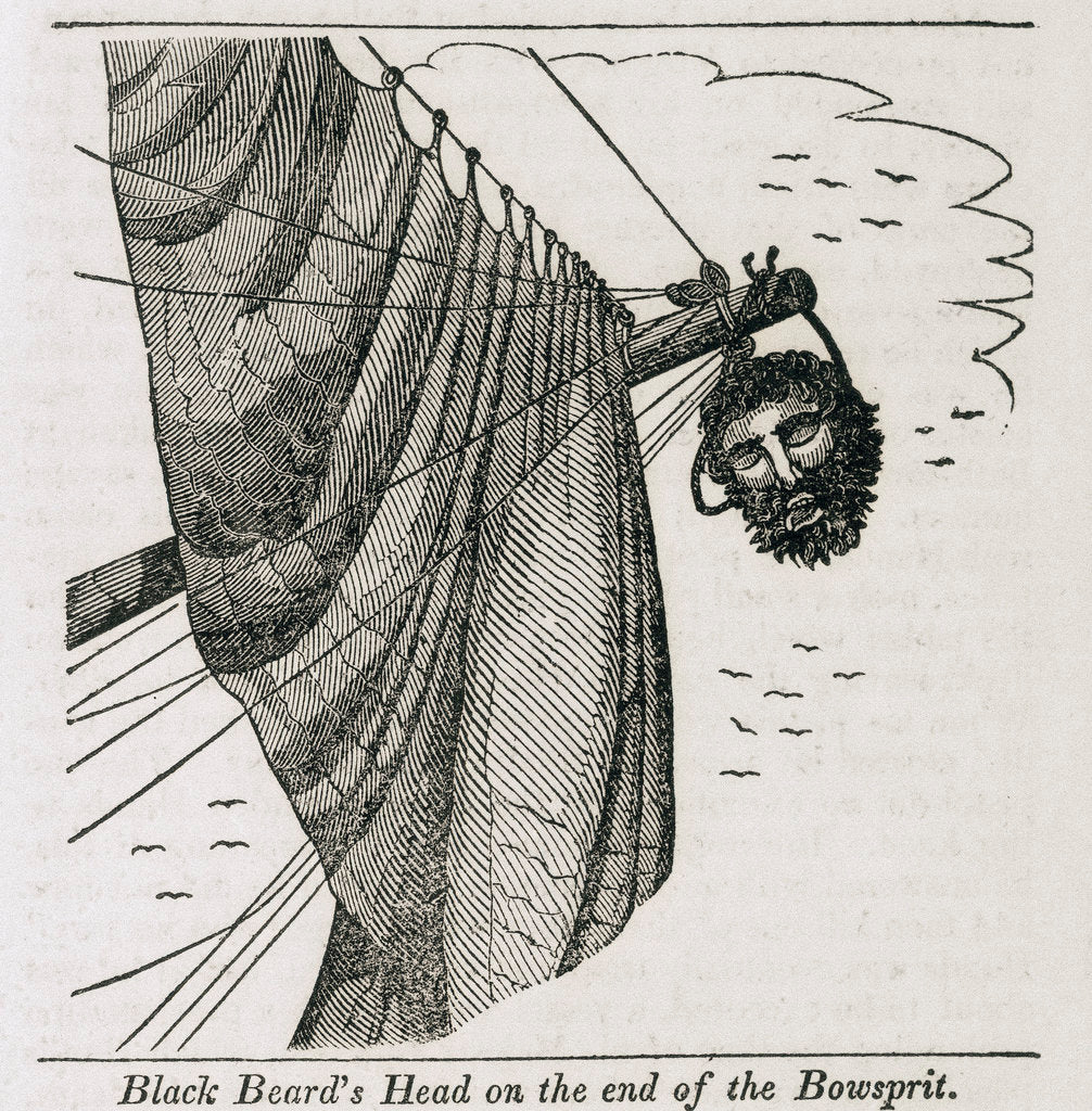 Detail of Blackbeard's head on the bowsprit by unknown