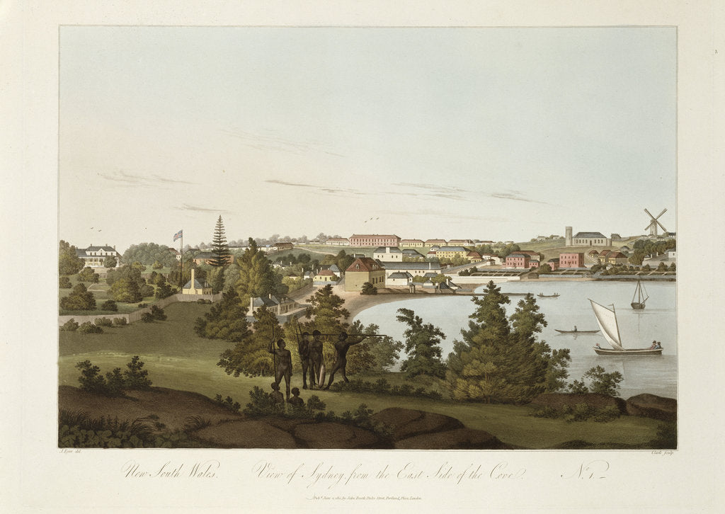 Detail of New South Wales, view of Sydney from the Eastside of the Cove, No 1 by J Eyre