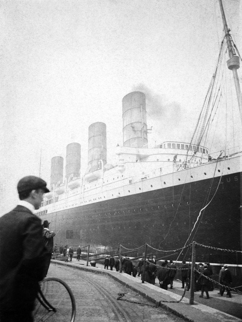 Detail of RMS 'Lusitania' along side by unknown