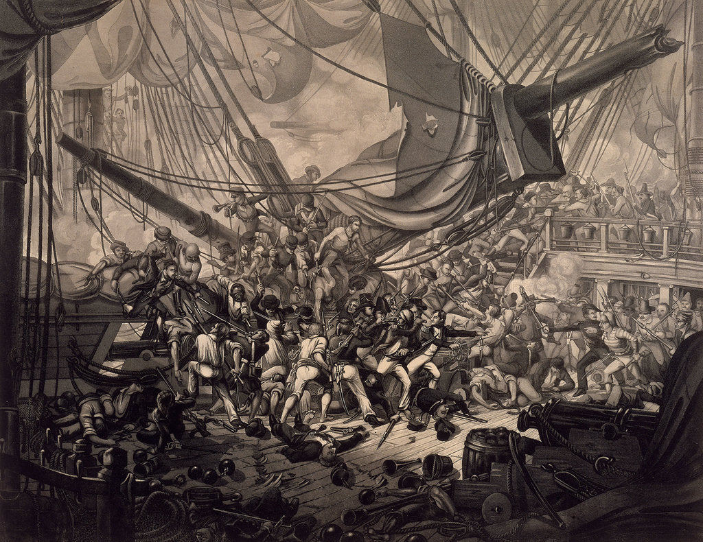 Detail of Horatio Nelson boarding the 'San Nicolas' at the Battle of Cape St Vincent, 1797 by W.M. Thomas