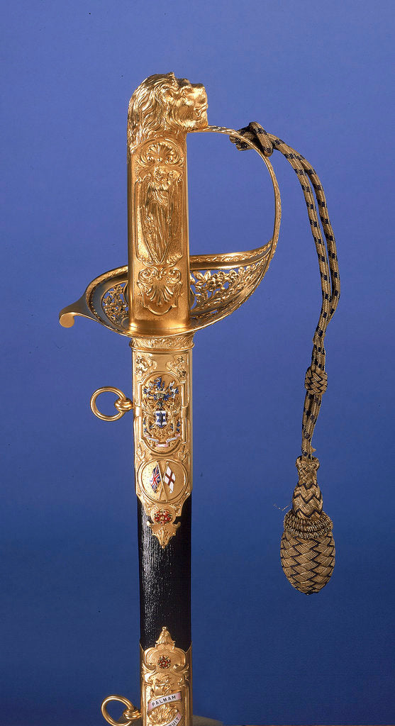 Detail of Presentation sword, which belonged to Admiral of the Fleet Sir John Rushworth Jellicoe (1859-1935) by Goldsmiths & Silversmiths Company Ltd.