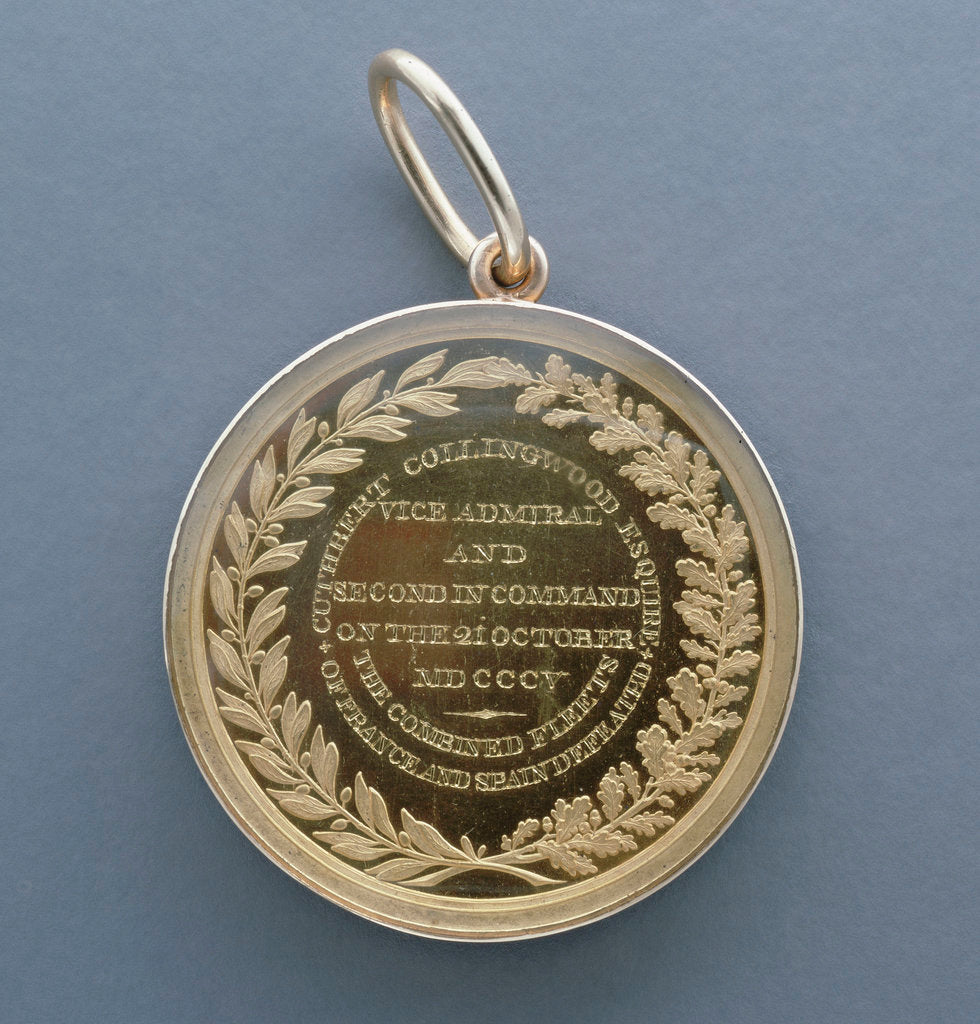 Detail of Naval Gold Medal (Flag Officer's) for The Battle of Trafalgar, 1805, reverse by Lewis Pingo