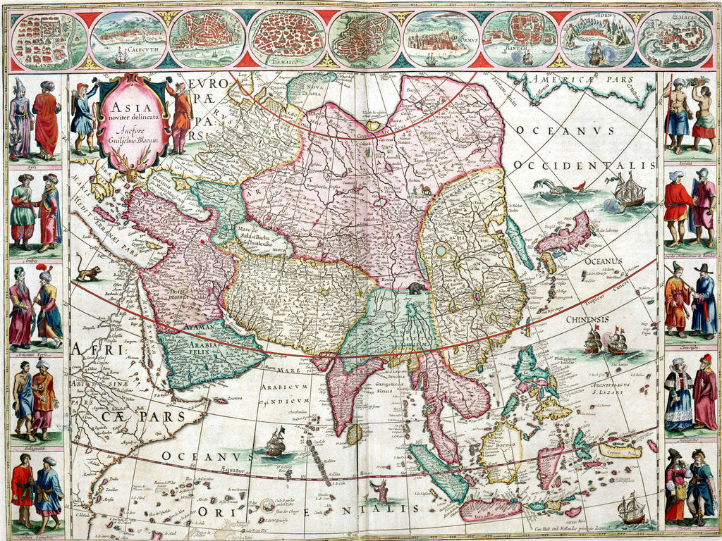 Detail of Map of Asia from the Bleau Atlas, 1662-65 by unknown