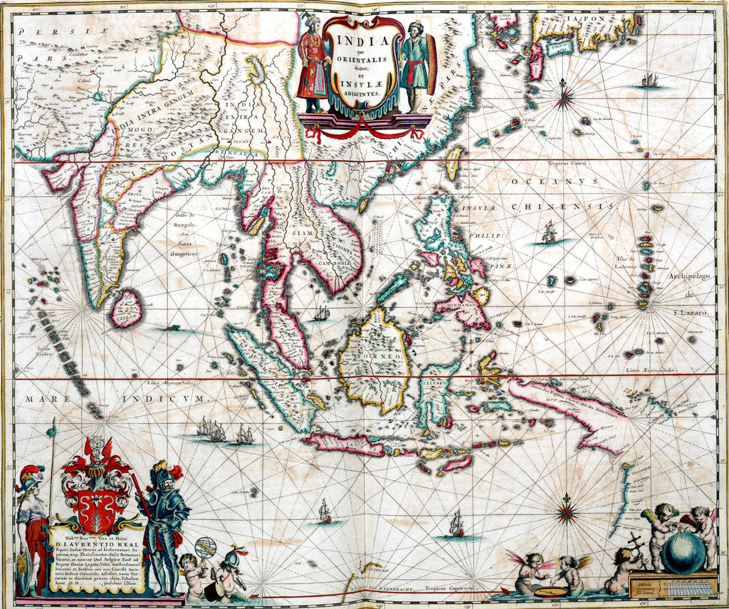 Detail of Map of Asia from the Blaeu Atlas, 1662-1665 by unknown
