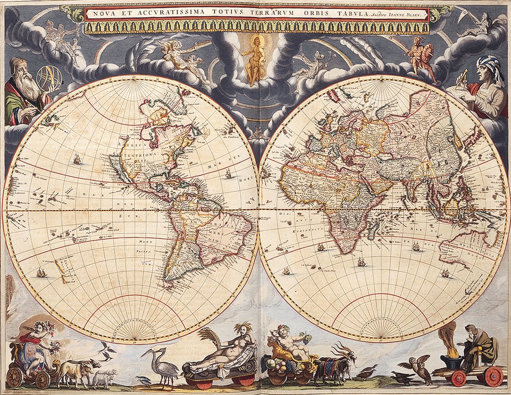 Detail of World map from the Blaeu Atlas, 17th century by John Blaeu