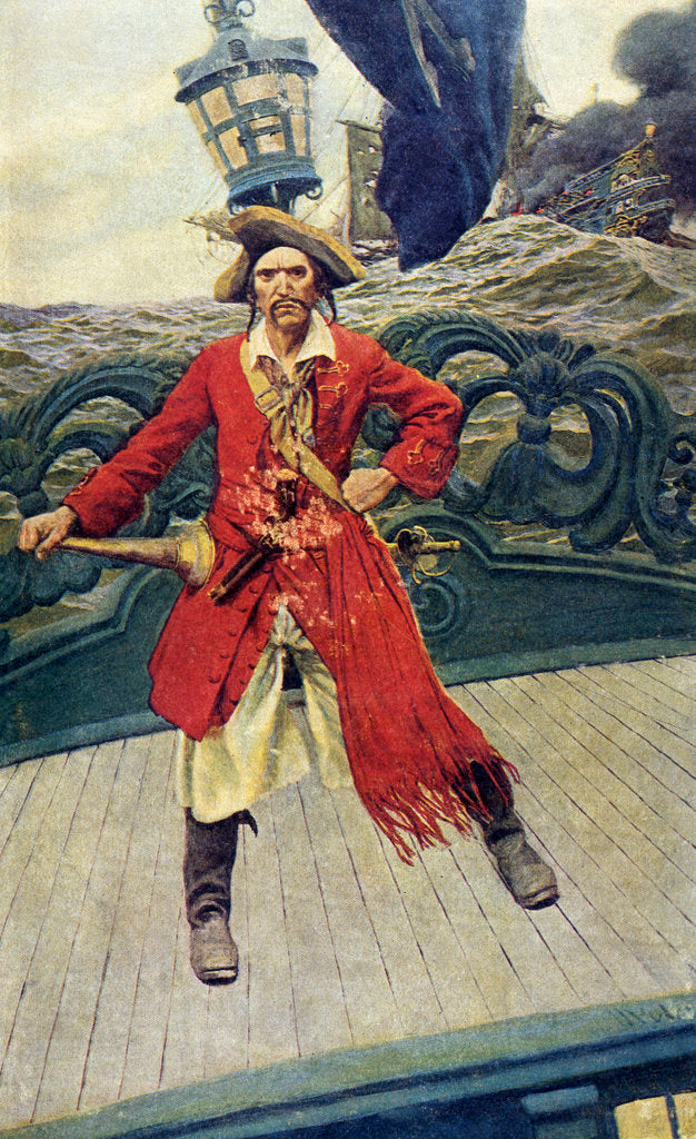 Detail of Pirate captain on deck by Howard Pyle