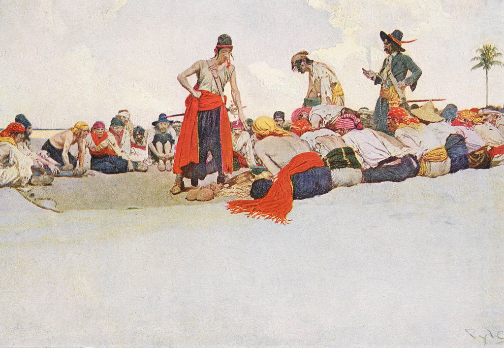 Detail of Pirates share out their spoils by Howard Pyle