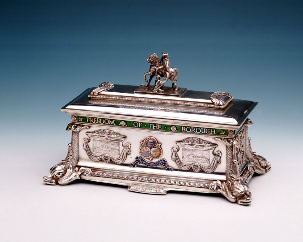 Detail of Freedom casket by Carrington & Co Ltd