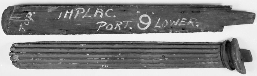Detail of Carvings and name plaque of HMS 'Implacable' by unknown