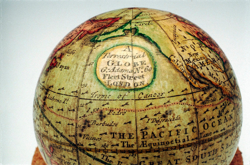 Detail of Cartouche in North Pacific Ocean by George Adams