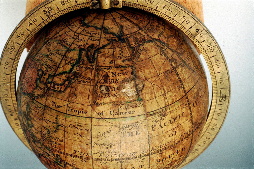 Detail of Cartouche in North Pacific Ocean by Dudley Adams