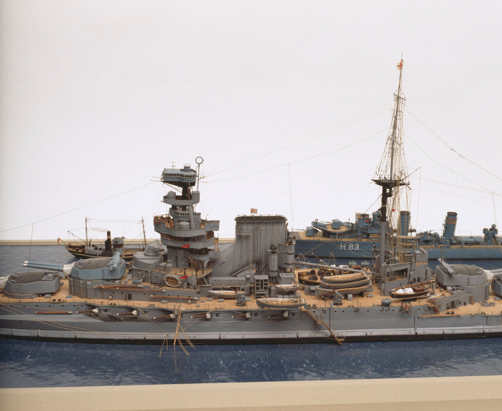 Detail of Dreadnought battleship HMS 'Queen Elizabeth' (1913) by Norman A. Ough