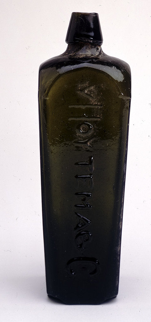 Detail of Gin bottle by Van Hoytema & Co.