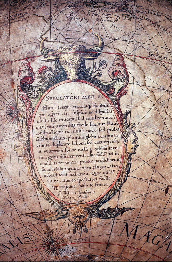 Detail of Advice in hypothetical southern continent by Willem Jansz Blaeu