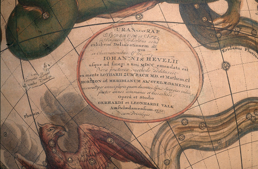 Detail of Cartouche below Cetus by Gerard Valk