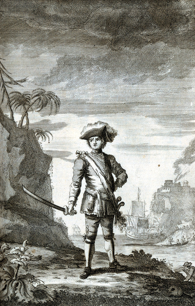 Detail of Captain Bartholomew Roberts, pirate and buccaneer by unknown