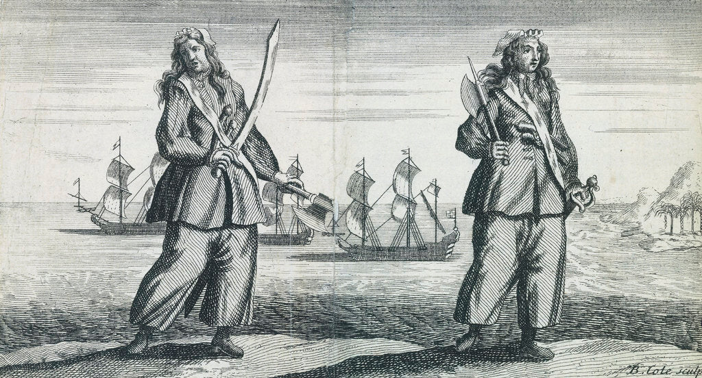 Detail of Female pirates Anne Bonny and Mary Read by B. Cole