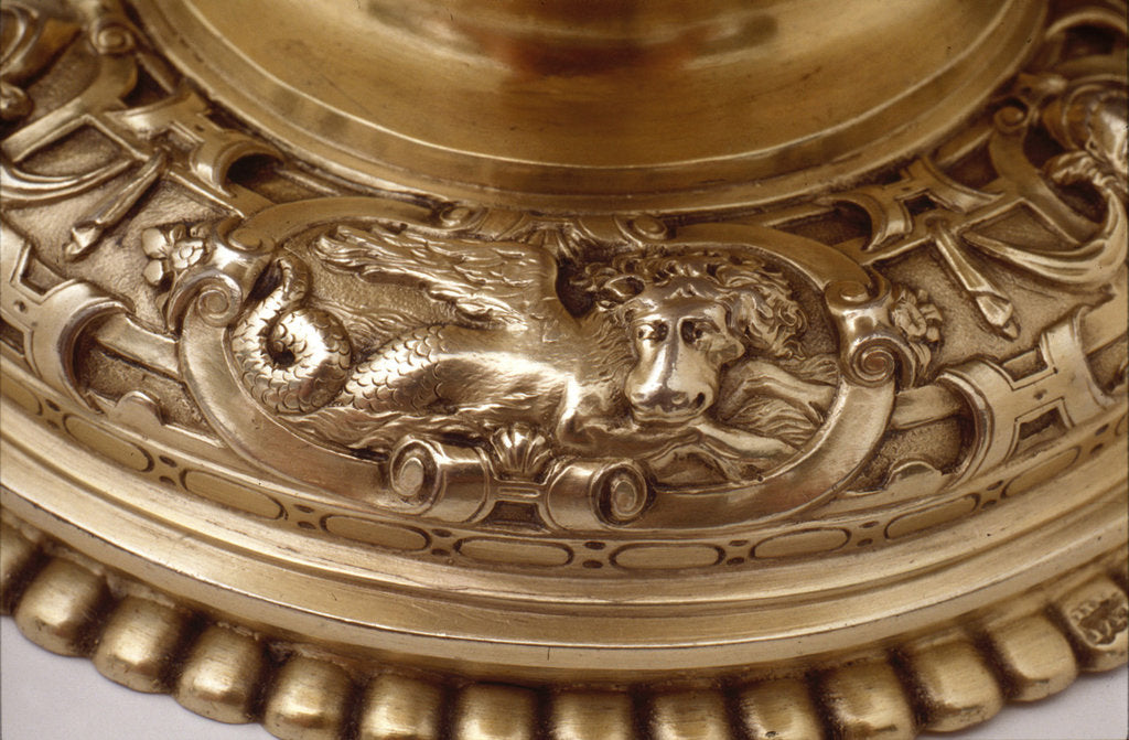 Detail of sea cow on lower level foot by Habrecht II