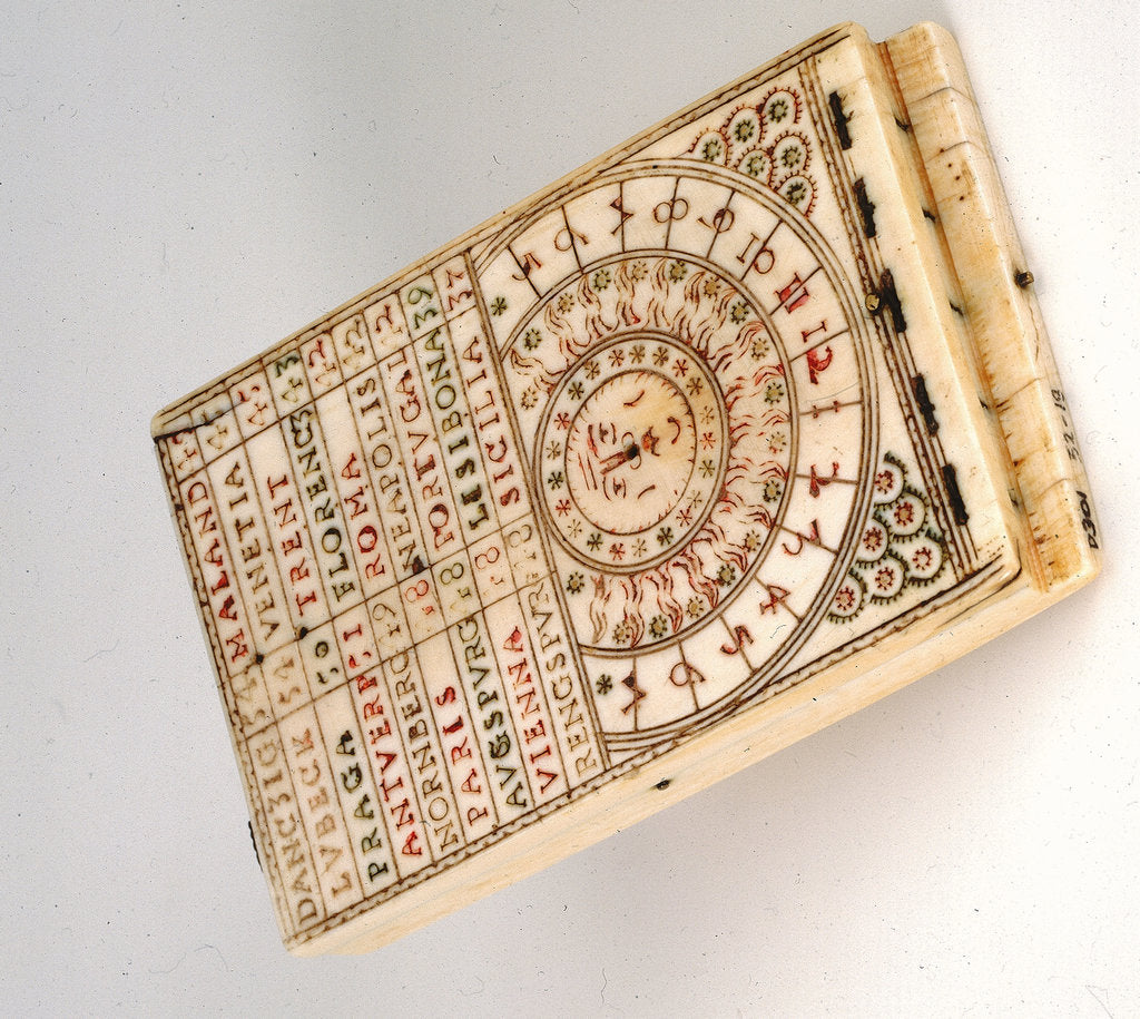 Detail of Diptych dial, leaf la by Hieronymus Reinman