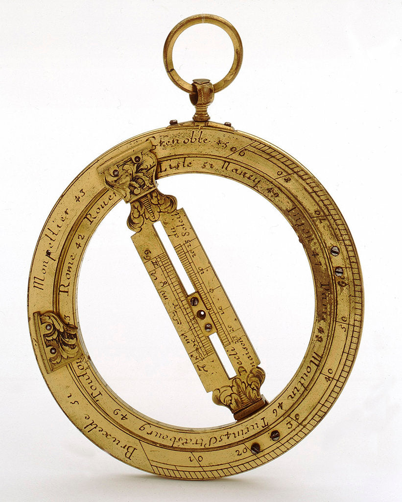 Detail of Universal equinoctial ring dial by Jean Baptiste Nicolas Delure