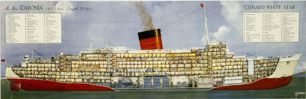 Detail of The New 'Caronia', Cunard White Star Line Poster by unknown