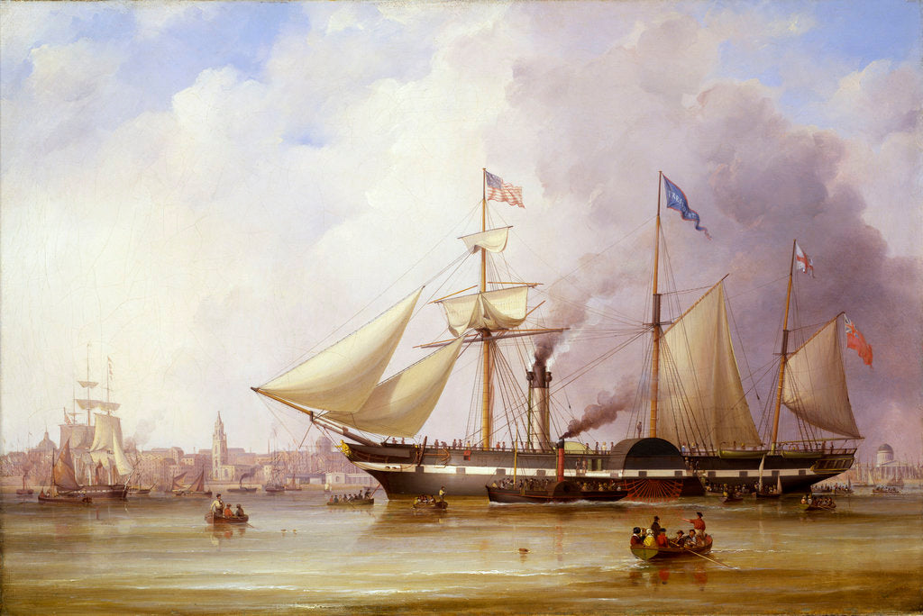 Detail of Paddle steamer 'President' in the Mersey off Liverpool by Samuel Walters