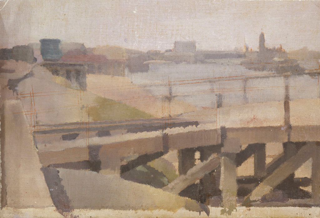 Detail of Study for A Jetty at Greenwich by Jesse Dale Cast