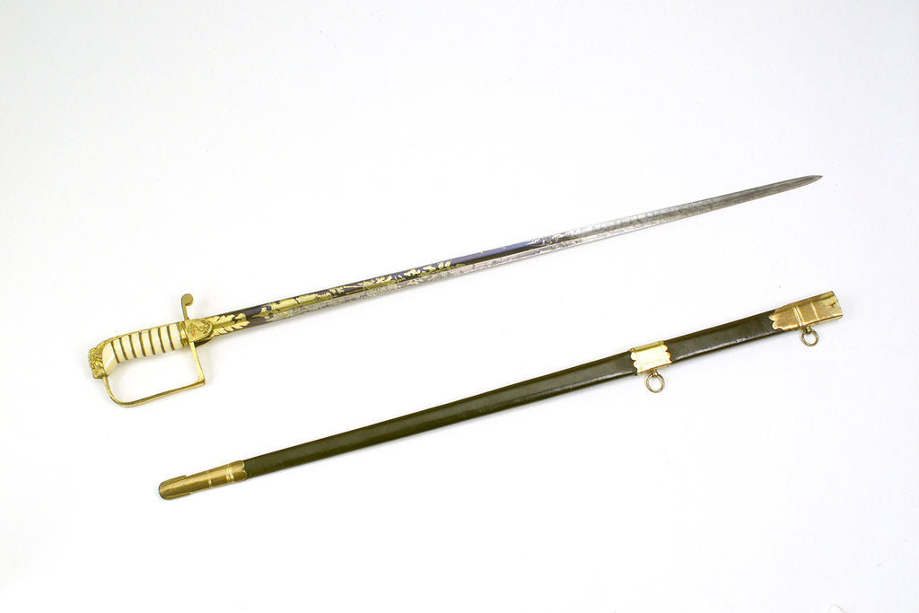 Detail of Straight stirrup hilted sword by Dudley