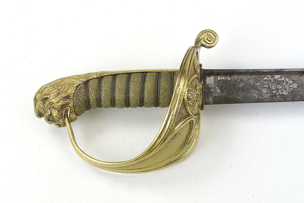 Detail of Solid half-basket hilted sword by Prosser