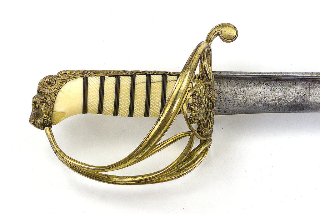 Detail of Open half-basket hilted sword by Lambert & Maclaurin