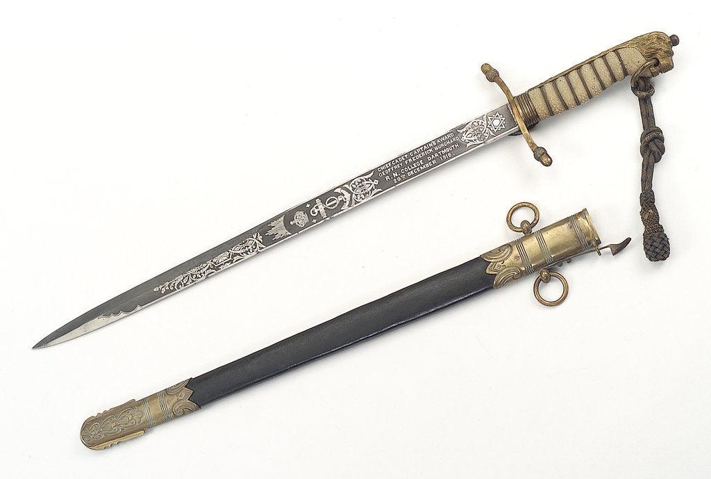 Detail of Dirk, made after 1856, which belonged to Rear-Admiral Geoffrey Frederick Burghard (active 1913-1952) by Gieves Ltd.